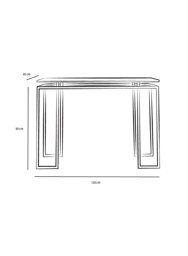 الهوم طاولة مدخل 120x40x90 سم - أبيض وذهبيي - Image 5