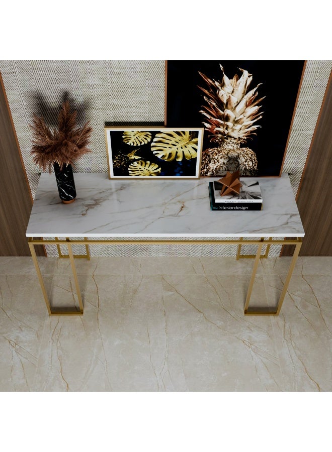 الهوم طاولة مدخل 120x40x90 سم - أبيض وذهبيي - Image 4