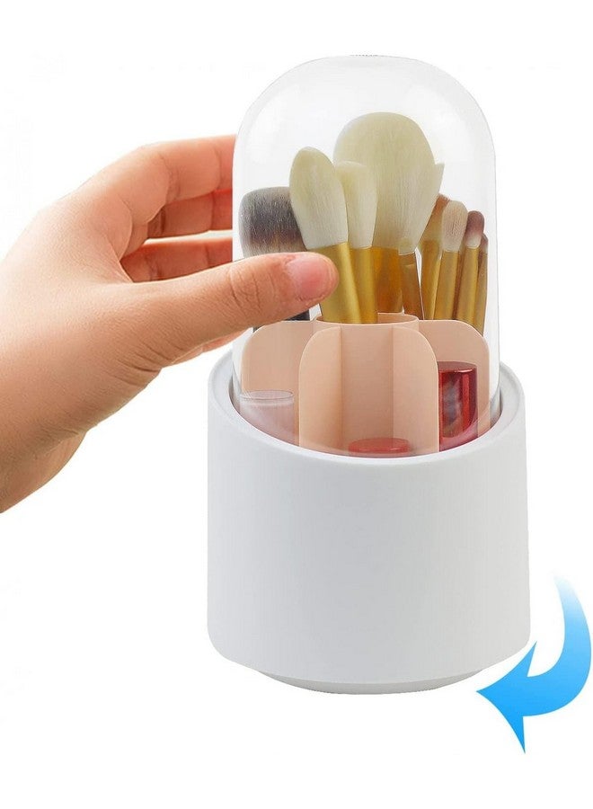 KITDAO 360 Rotating Makeup Brush Holder Organizer Clear Makeup Brush Holder with Lid Dustproof Cosmetic Brushes Organizer Holder for Vanity(Multicolor pack of 1) - Image 5