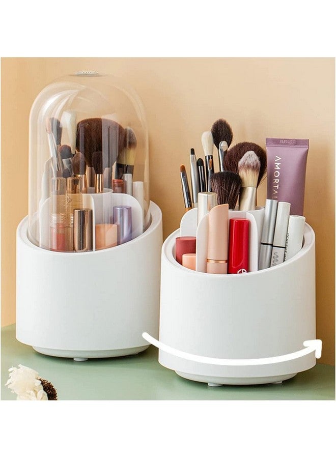 KITDAO 360 Rotating Makeup Brush Holder Organizer Clear Makeup Brush Holder with Lid Dustproof Cosmetic Brushes Organizer Holder for Vanity(Multicolor pack of 1) - Image 1