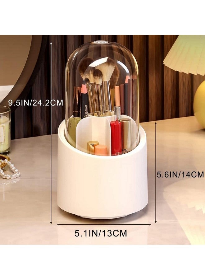 KITDAO 360 Rotating Makeup Brush Holder Organizer Clear Makeup Brush Holder with Lid Dustproof Cosmetic Brushes Organizer Holder for Vanity(Multicolor pack of 1) - Image 2