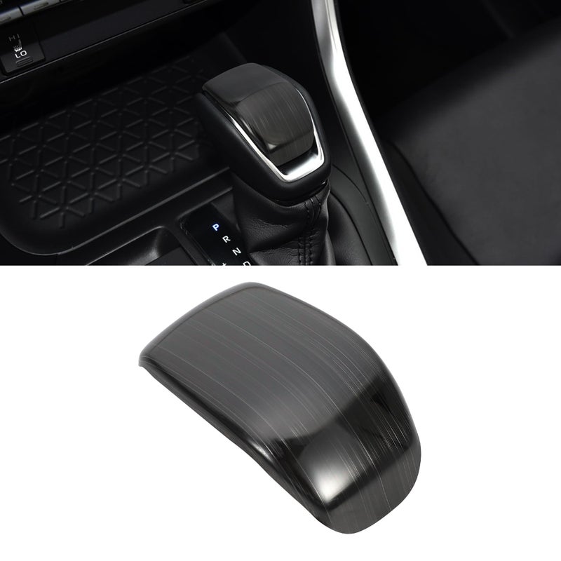 غطاء مقبض نقل الحركة من ألياف الكربون المصنوعة من الفولاذ المقاوم للصدأ TOMALL متوافق مع تويوتا RAV4 2019-2023 غطاء لوحة نقل الحركة من الفولاذ المقاوم للصدأ ملحقات داخلية لتزيين السيارة باللون الأسود