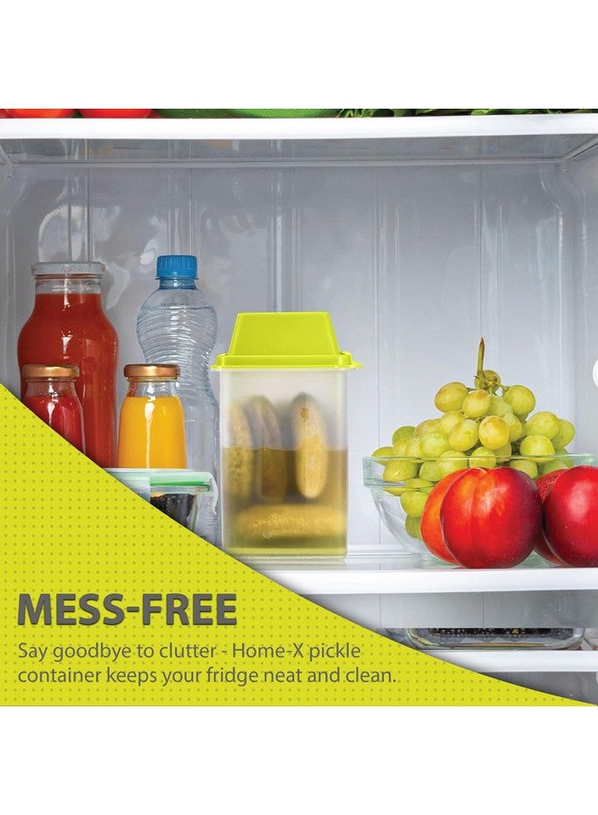 Home-X Pickle Storage Container with Strainer Insert, Food Saver (Green Lid) - by Home-X - Image 5
