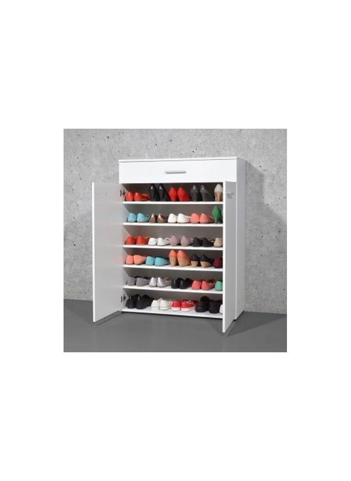 Generic Shoe Cabinet with 2 doors, 80 cm, White  - Image 3