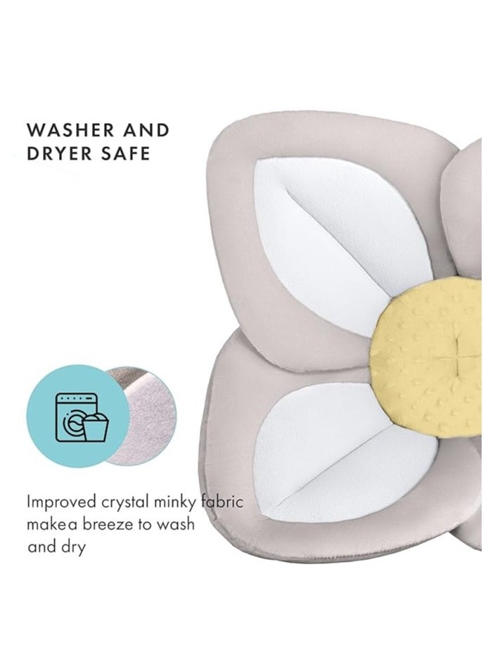 Folanry The Lotus shape Washable Soft Baby Bath Pad,Comfortable Baby Bath Seat  for Newborn Infants to Toddler 0 to 6 Months and Up(Grey)  - Image 2