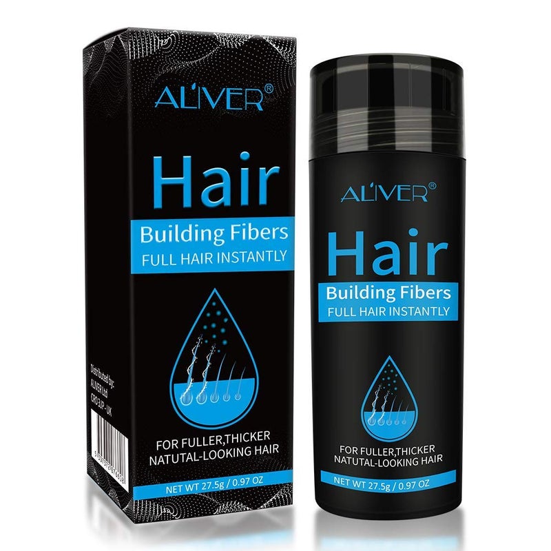 Aliver Hair Fibers for Thinning Hair Dark Brown - Undetectable Natural Formula - Thicker Fuller Hair in 15 Seconds - Conceals Hair Loss & Look Younger - Designed for Men & Women,0.97Oz - Image 1