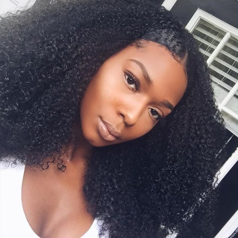 zigzag hair Afro Curly Lace Front Human Hair Wigs For Black Women 4B 4C Brazilian Afro Kinky Curly Wig Bleached Knots With Baby Hair 14inch Lace Front Wig