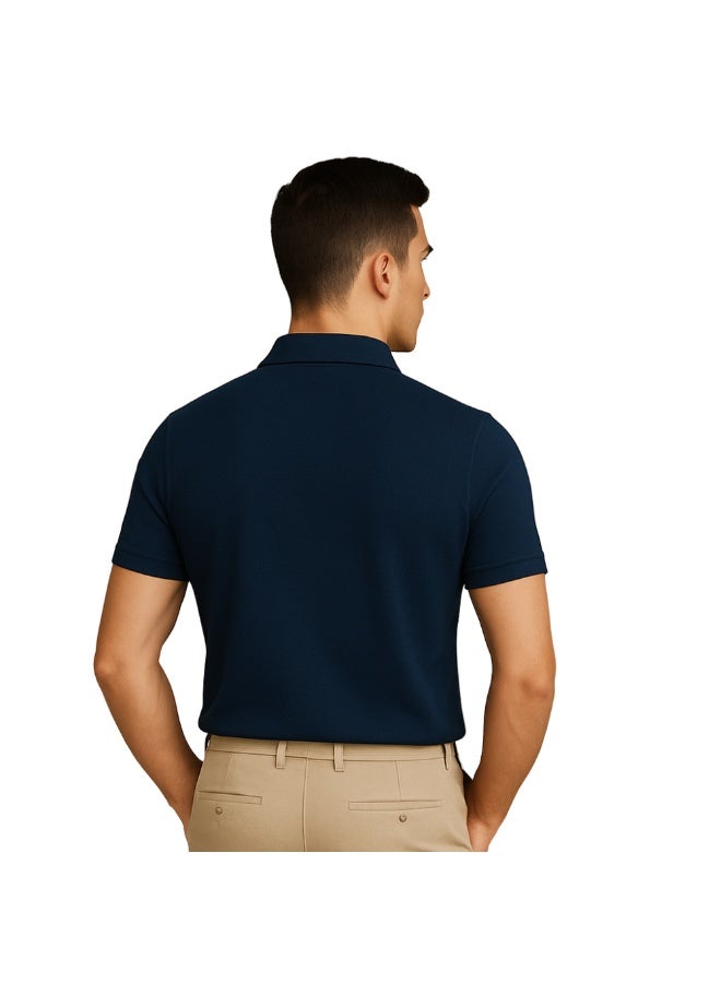 PRINTSHOP4ME Men's Polo T-Shirt | 240 GSM Honeycomb Fabric | Pure Cotton Regular-Fit Tee In Basic Colors | Comfortable And Stylish Everyday Wear - Image 5