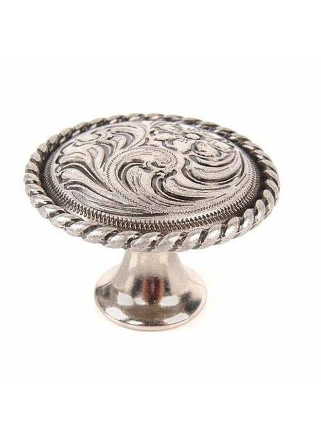 Flower Engraved Knob - 1 1/2 Inch Diameter