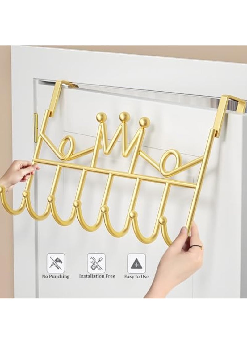 Arabest Black Crown Behind Door Hooks,No Punch Door Hangers,Clothes Hooks,Bedroom Kitchen Bathroom Door Organiser Hanging Rack Coat Hooks  - Image 2
