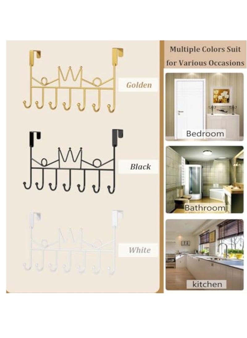 Arabest Black Crown Behind Door Hooks,No Punch Door Hangers,Clothes Hooks,Bedroom Kitchen Bathroom Door Organiser Hanging Rack Coat Hooks  - Image 5