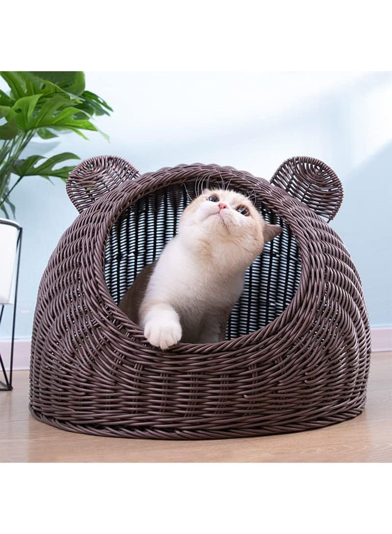 MONOGUE Cat House With Cushion Covered Modern Cute Cat Bed All Season Cats Bed Simple Breathable Pet Nest - Image 1