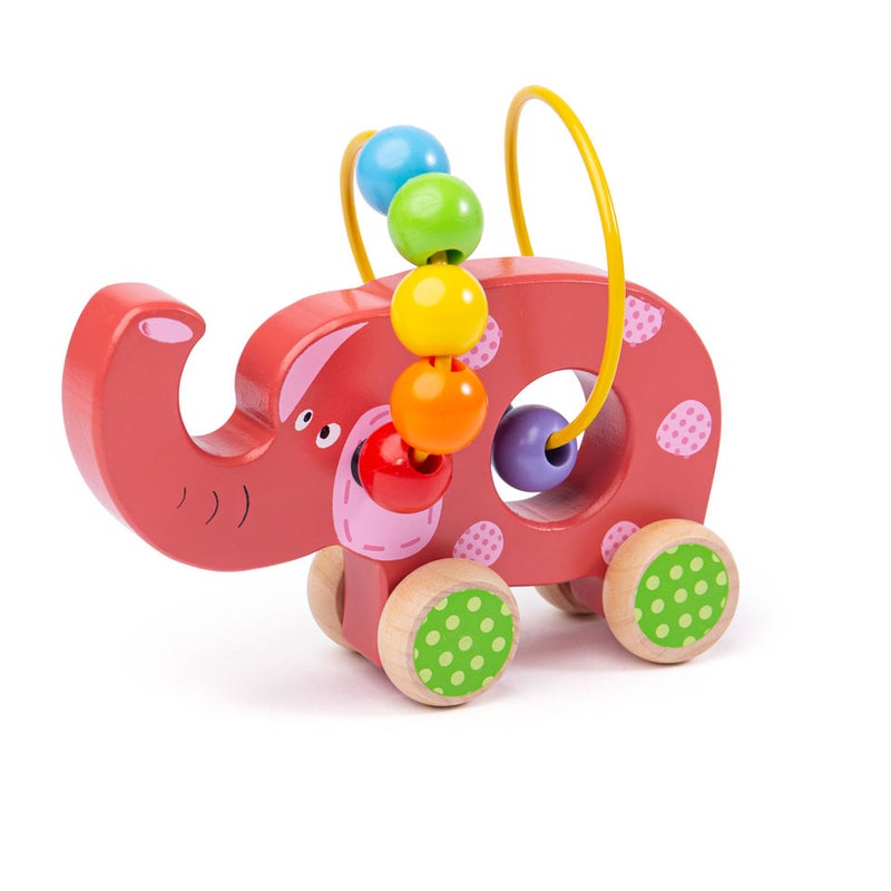 BIGJIGS Push Along Elephant Bead Frame Bb071