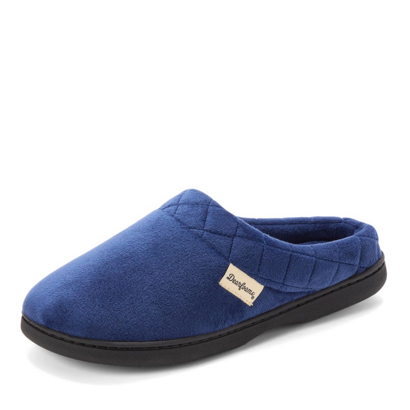 Dearfoams Women's Indoor/Outdoor Memory Foam Darcy Microfiber Velour Clog, Wide Widths Slipper, Peacoat, Large - Image 3