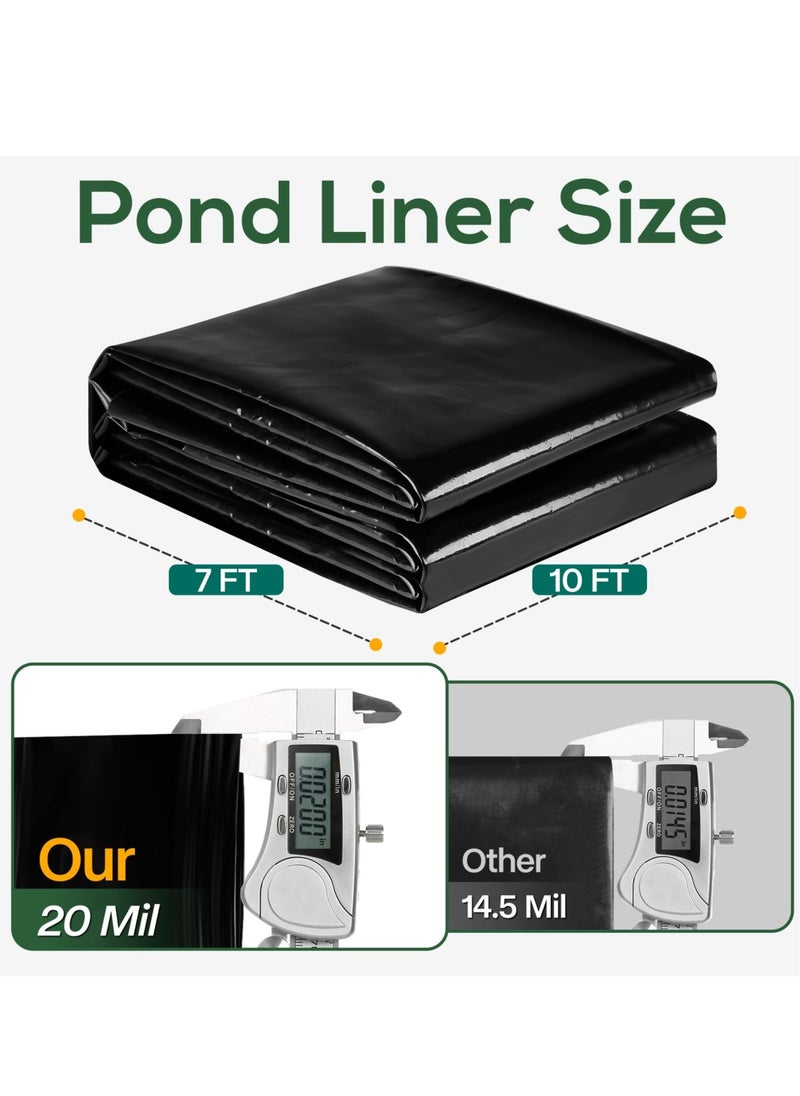Excefore - HDPE Pond Liners, 7 x 10 FT Fish Pond Liner Easy Cutting with Excellent Flexibility & Ductility, Pond Liners for Outdoor Ponds, Koi Ponds, Garden Fountain, Waterfall, Planter - Image 1