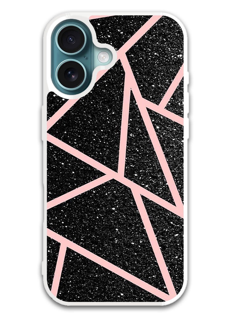 Theodor Protective Case Cover For APPLE IPHONE 16 Plus Pink lines (White Bumper) - Image 1