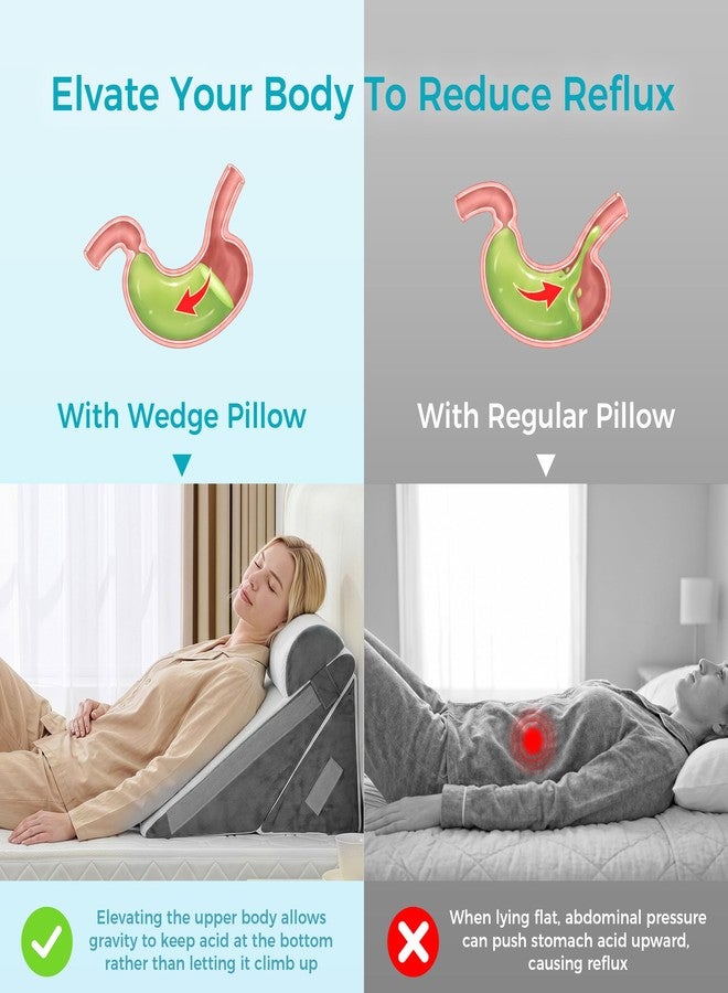 BDEUS 3PCS Wedge Pillow Set for After Surgery, Back Pillow for Bed Sitting up, Orthopedic Foam Wedge Pillow for Acid Reflux Sleep Apnea Back Pain Relief, Post Surgery Pillow for GERD & Snoring, White - Image 2