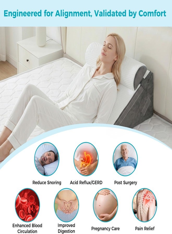 BDEUS 3PCS Wedge Pillow Set for After Surgery, Back Pillow for Bed Sitting up, Orthopedic Foam Wedge Pillow for Acid Reflux Sleep Apnea Back Pain Relief, Post Surgery Pillow for GERD & Snoring, White - Image 5