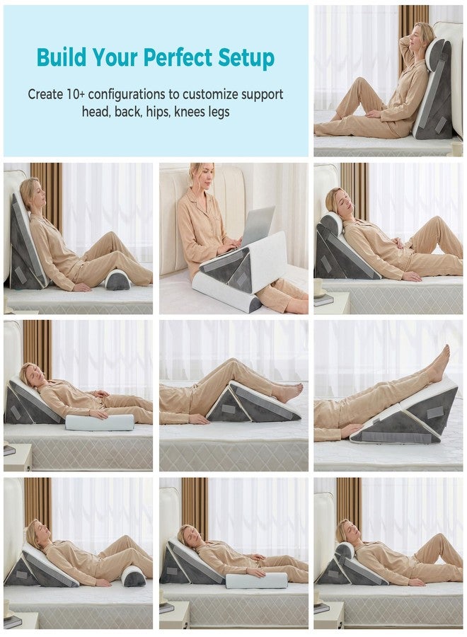 BDEUS 3PCS Wedge Pillow Set for After Surgery, Back Pillow for Bed Sitting up, Orthopedic Foam Wedge Pillow for Acid Reflux Sleep Apnea Back Pain Relief, Post Surgery Pillow for GERD & Snoring, White - Image 4