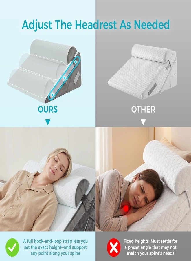 BDEUS 3PCS Wedge Pillow Set for After Surgery, Back Pillow for Bed Sitting up, Orthopedic Foam Wedge Pillow for Acid Reflux Sleep Apnea Back Pain Relief, Post Surgery Pillow for GERD & Snoring, White - Image 3