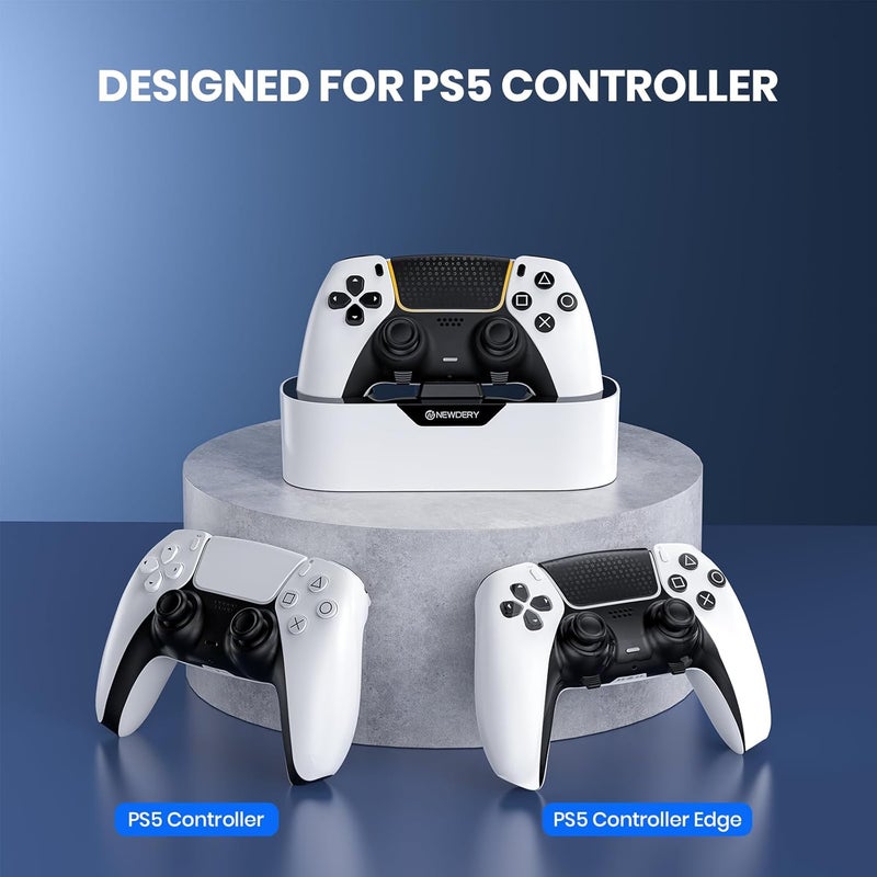 نيودري محطة شحن تحكم PS5 من ، قفص شحن سريع لتحكمات PlayStation 5، بديل حامل شحن تحكم فردي لتحكم PS5 وتحكم DualSense Edge، أبيض - Image 4