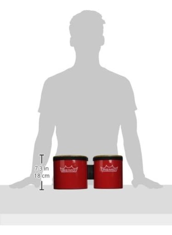Remo BG-5300-52 Festival Bongo Drum - Red, 6"-7" - Image 2