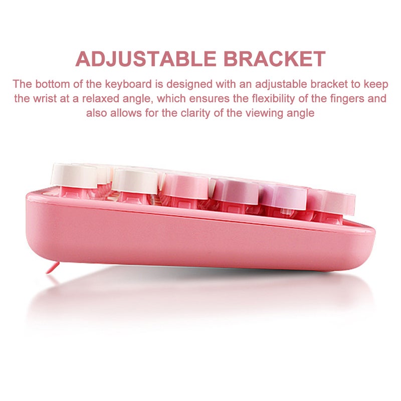 Cordless Mechanical Keyboard Round Cap Keyboard Office Desktop Keyboard and Set - Image 4