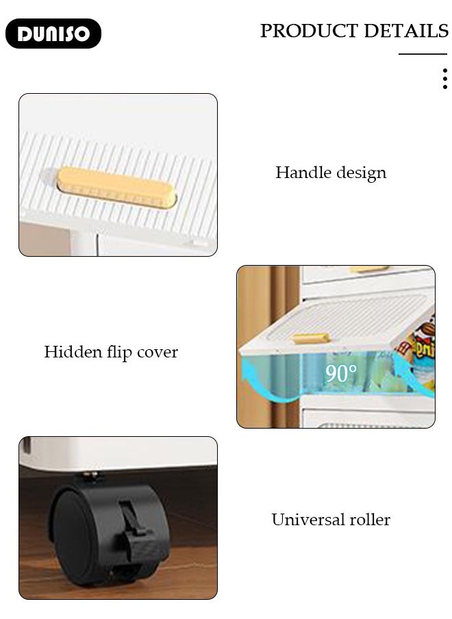 DUNISO Narrow Storage Cabinet ,Crack Storage Box With Doors,Slim Storage Containers With Wheels,Storage Drawers,gap Storage Organizer For Kitchen, Study, Living Room, Bedroom  - Image 2