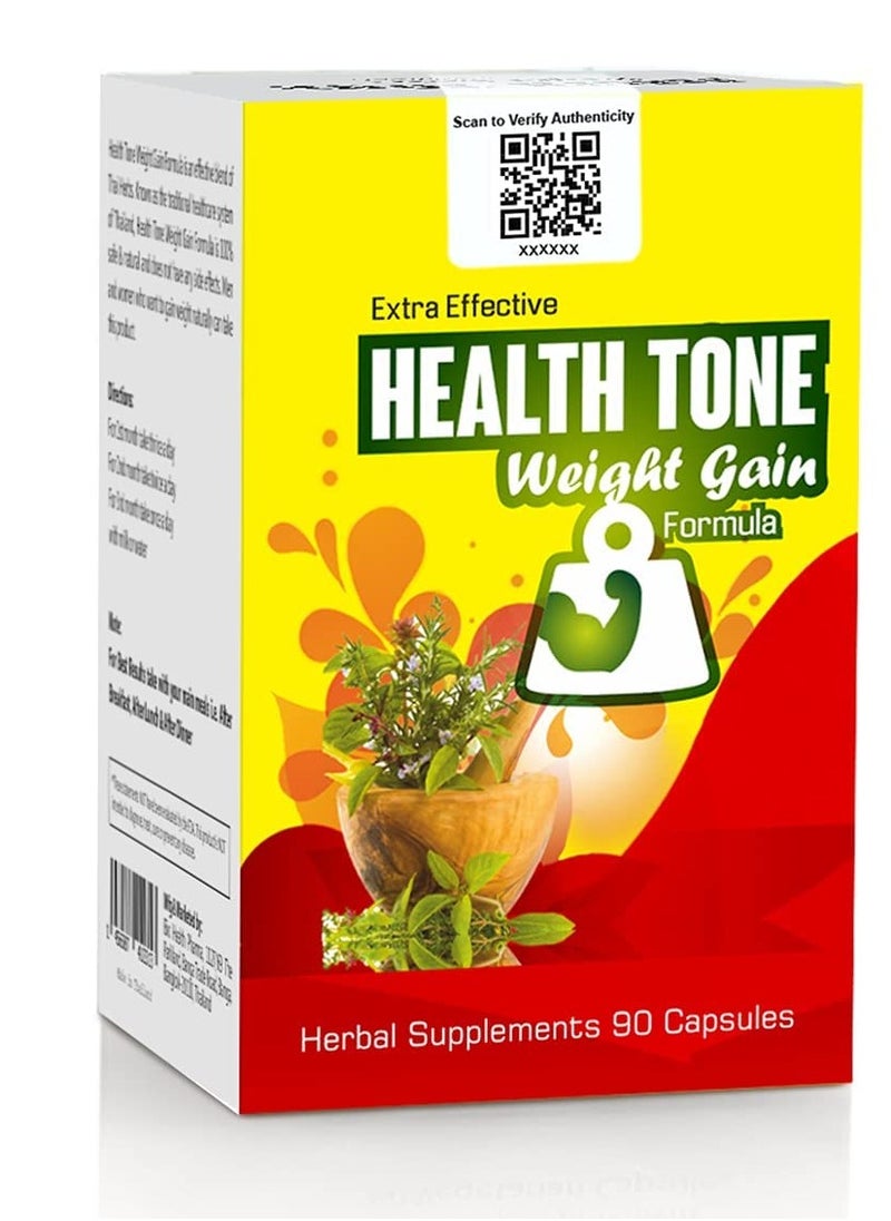 Health Tone - Health Tone Nutritional Weight Support Capsules - 90 Count with Protein & Essential Nutrients - Calorie & Appetite Supplement - Vegetarian Formula - Image 1