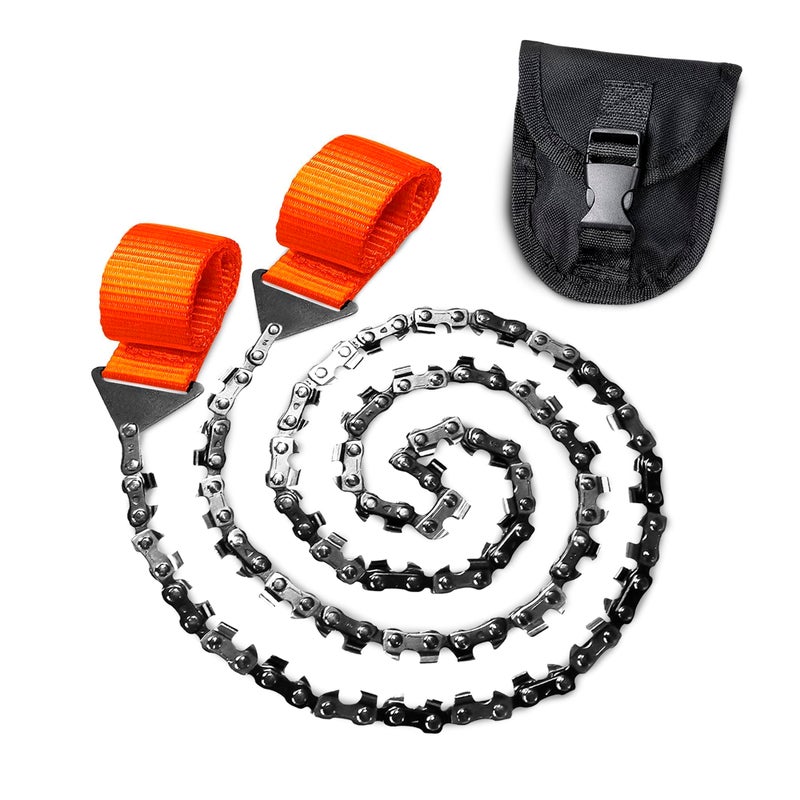 VIKROM Rope Saw for Tree Limbs - Pocket Chainsaw for Survival with Bag | Stainless Steel 25" Folding Tree Saw with Bi-Directional Teeth, Essential for Camping Gear Survival Gear Compact Design for Easy Carry - Image 1