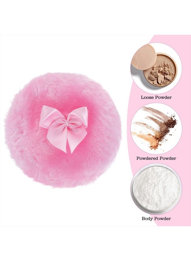 Sibba 4 قطع من إسفنجة بودرة كبيرة ورقيقة، 4 بوصة ناعمة للغاية قابلة للغسل وإعادة الاستخدام، إسفنجة بودرة الوجه والجسم، أداة مكياج للبودرة السائبة، - Image 4