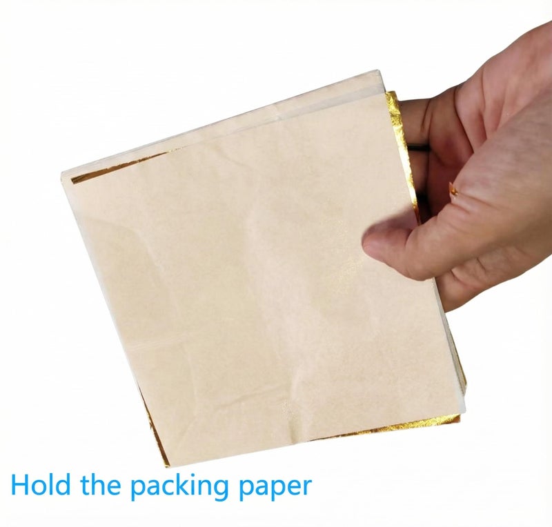 Homepal 100pcs Imitation Gold Leaf for Arts, Gilding Crafting, Painting, Furniture Decoration, Imitation Gold Foil Sheets 5.5" x 5.5" - Image 5