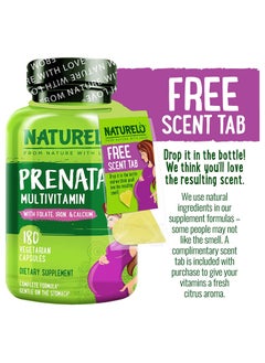 NATURELO Prenatal Multivitamin With Folate, Iron,& Calcium - Dietary Supplement Complete Formula Gentle On The Stomach ,180 Vegetarian Capsule  - Image 4