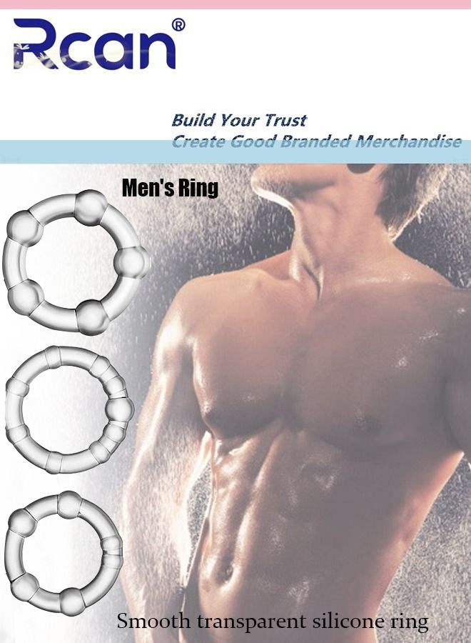 Rcan 3 Piece Set of Silicone Ring Men Sports Ring Elastic Easy Stretch Resistance Tear Resistance Exercise Ring Extended Endurance Waterproof Wear Resistant Soft Suitable for Male Sports Home  - Image 2