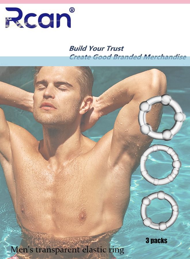 Rcan 3 Piece Set of Silicone Ring Men Sports Ring Elastic Easy Stretch Resistance Tear Resistance Exercise Ring Extended Endurance Waterproof Wear Resistant Soft Suitable for Male Sports Home  - Image 1