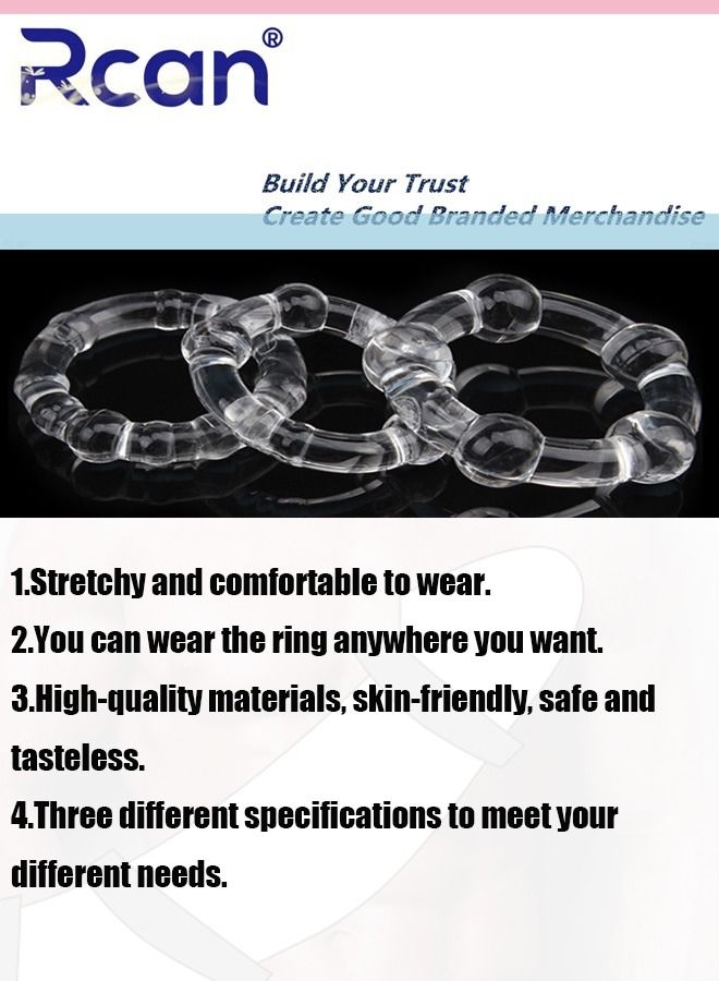 Rcan 3 Piece Set of Silicone Ring Men Sports Ring Elastic Easy Stretch Resistance Tear Resistance Exercise Ring Extended Endurance Waterproof Wear Resistant Soft Suitable for Male Sports Home  - Image 3