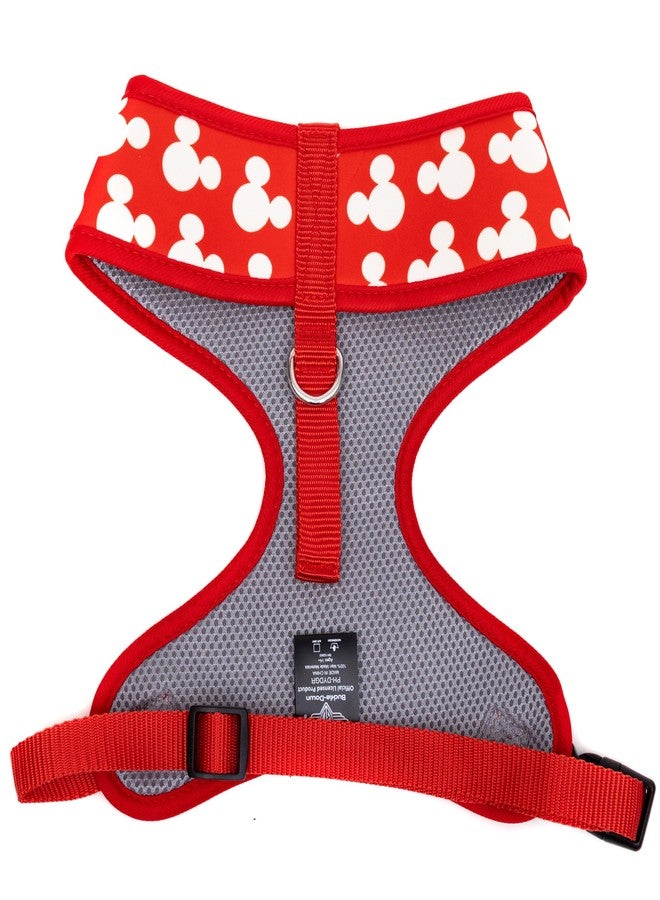 Buckle Down Disney Pet Harness, Dog Collar Plastic Buckle, Mickey Mouse Ears Icon Scattered Red White - Image 2