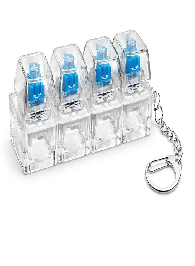 Lommy Mechanical Keyboard Switch Fidget fujino Toy fujino with Keychain | Clicker Keycap Fidget Pad with 4 Clear Switches - Image 4