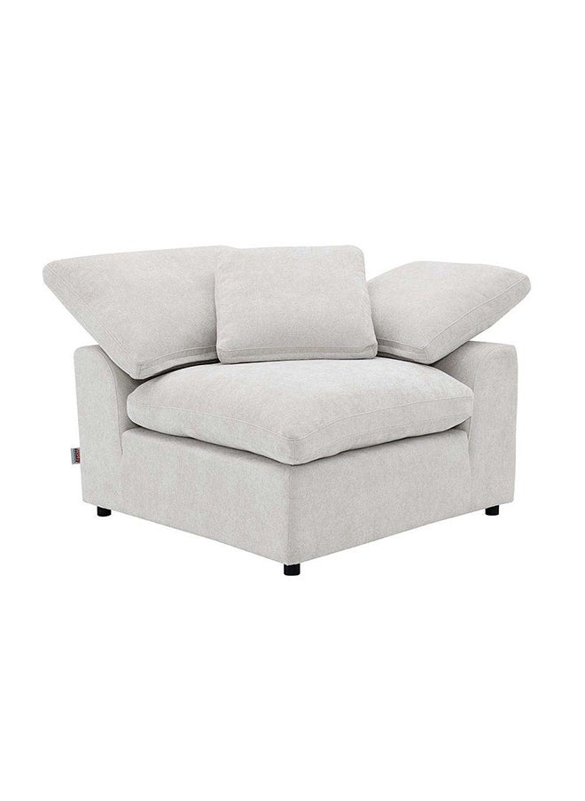 DANUBE HOME Laxus Corner Wedge With Pillow Accent Chair  Modern Design One Seat Sofas Comfortable Living Room Furniture 114 x W 114 x H 61 cm Ivory  - Image 1