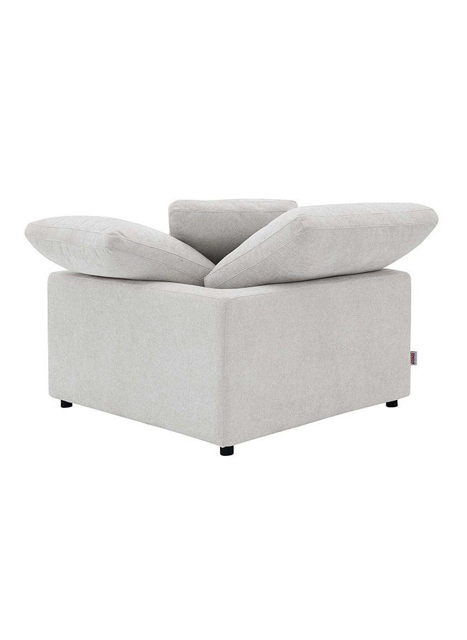 DANUBE HOME Laxus Corner Wedge With Pillow Accent Chair  Modern Design One Seat Sofas Comfortable Living Room Furniture 114 x W 114 x H 61 cm Ivory  - Image 5