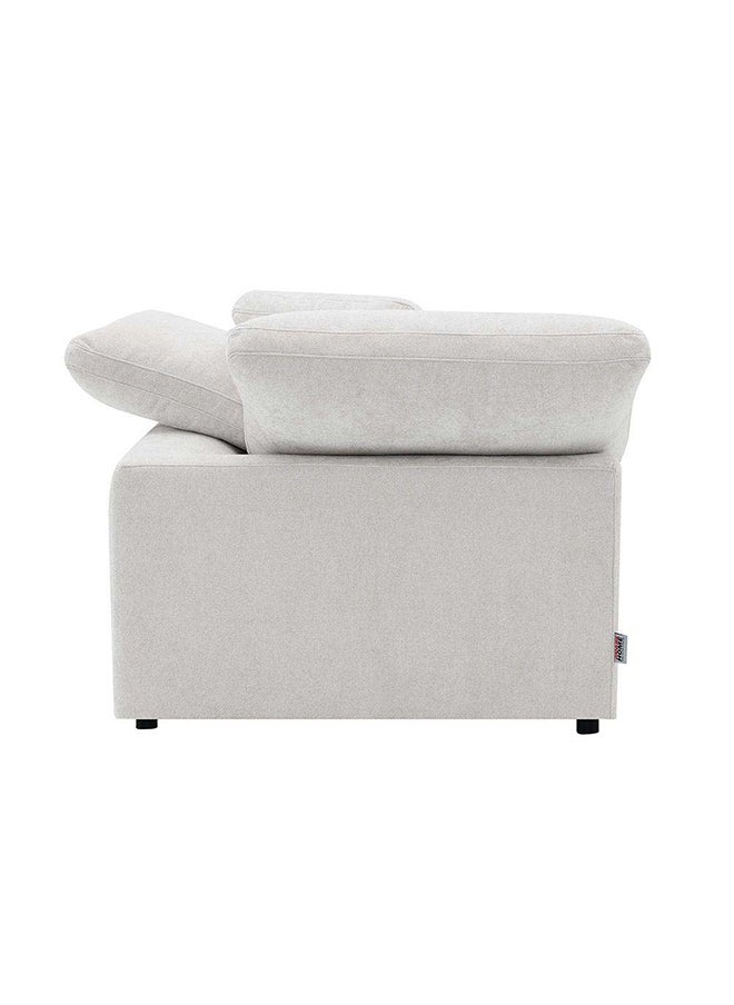 DANUBE HOME Laxus Corner Wedge With Pillow Accent Chair  Modern Design One Seat Sofas Comfortable Living Room Furniture 114 x W 114 x H 61 cm Ivory  - Image 4