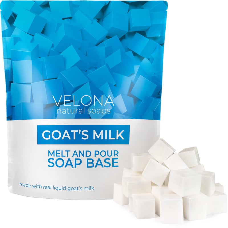 velona 2 LB - Goats Milk Soap Base Pre-Cut Cubes | SLS/SLES Free | Glycerin Melt and Pour | Natural Bars for The Best Result for Soap-Making - Image 1