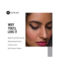 SUGAR SUGAR Cosmetics Stroke Of Genius Heavy Duty Kohl with Sharpner  Long Lasting  Smudge Proof and  Waterproof Kajal Pencil  Matte Finish 1.2gm 01 Back To Black Black  - Image 2