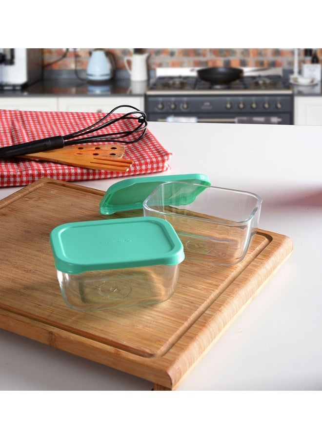 Paşabahçe Pasabahce Snowbox Food Container 420cc – 2-Piece Airtight Container Set ST - Image 1