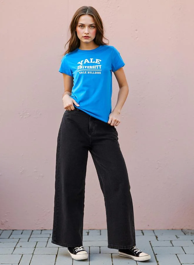 SP Characters  Varsity Print Crew Neck T-shirt for Women | Best Price UAE