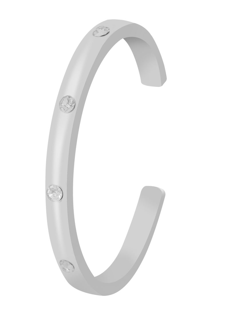 يو اس بولو اسن طقم ساعة كوارتز أنالوج مطلية بالفضة مع سوار للنساء - Image 5