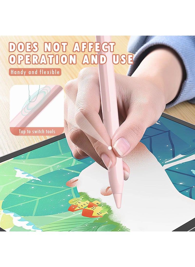 SYOSI Silicone Case for Apple Pencil Pro & 2nd Gen Cover Protective Sleeve Feather Design for Apple Pencil Clashing Color Stylish Soft Silicone Grip with Easy Access to Charging Port （Purple+Pink） - Image 4