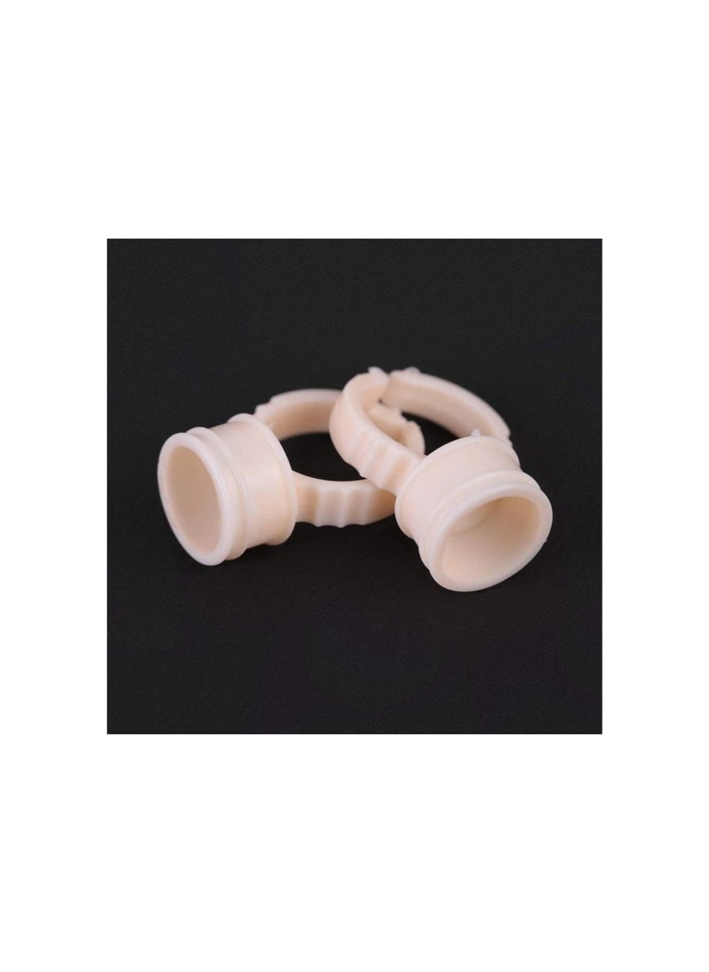 Generic - 100Pcs Silicone Semi-Permanent Tattoo Ink Ring Cup for Pigment Holder Eyebrow Tattoo Ring Cup Microblading Finger Glue Cup Tools(M(Without Division)) - Image 1