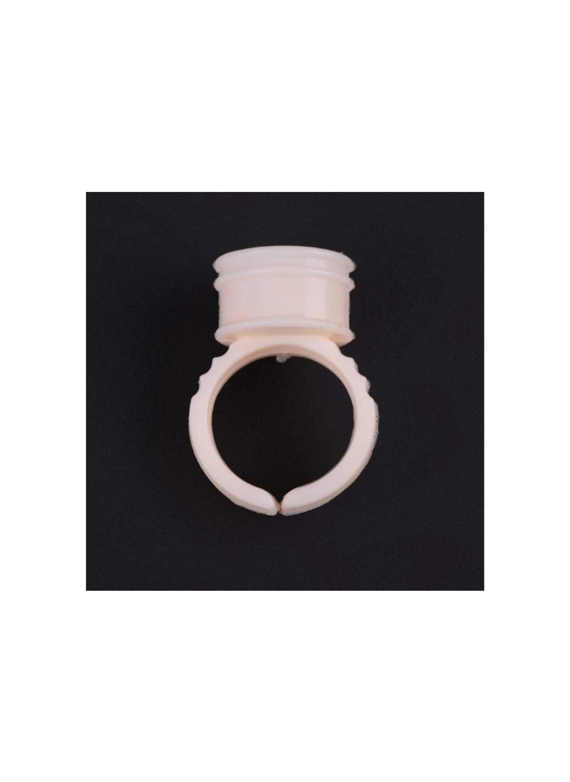 Generic - 100Pcs Silicone Semi-Permanent Tattoo Ink Ring Cup for Pigment Holder Eyebrow Tattoo Ring Cup Microblading Finger Glue Cup Tools(M(Without Division)) - Image 1