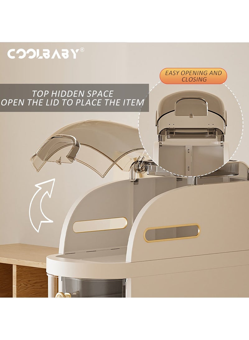 Cool Baby COOLBABY Household Sewing Storage Cabinet Bathroom Kitchen Multi-functional Storage Cabinet Multi-floor Transparent Cabinet-3 Layers  - Image 4